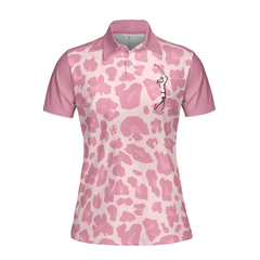 Golf Women Short Sleeve Women Polo Shirt, Pink Leopard Shirt For Golf Ladies, Funny Golf Shirt With Sayings - Hyperfavor