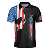 Skull Golf With American Flag Polo Shirt, Never Underate An Old Man Golfer Polo Shirt, Best Golf Shirt For Men - Hyperfavor