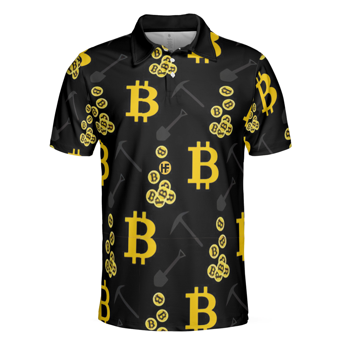 Bitcoin Seamless Pattern Cryptocurrency Polo Shirt, Crypto Mining Polo Shirt, Best Bitcoin Shirt For Men - Hyperfavor