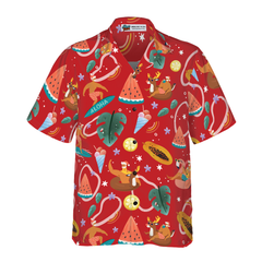 Hyperfavor Santa Surfing 3 Pattern Hawaiian shirt, Christmas Shirts Short Sleeve Button Down Shirt For Men And Women - Hyperfavor