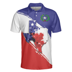 Texas Flag All Over Print Polo Shirt For Golf, Texas Map And Flag Polo Shirt, Texas Proud Shirt For Men - Hyperfavor