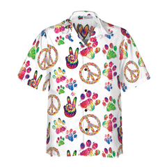 Peace Love Dog Hawaiian Seamless Hawaiian Shirt - Hyperfavor