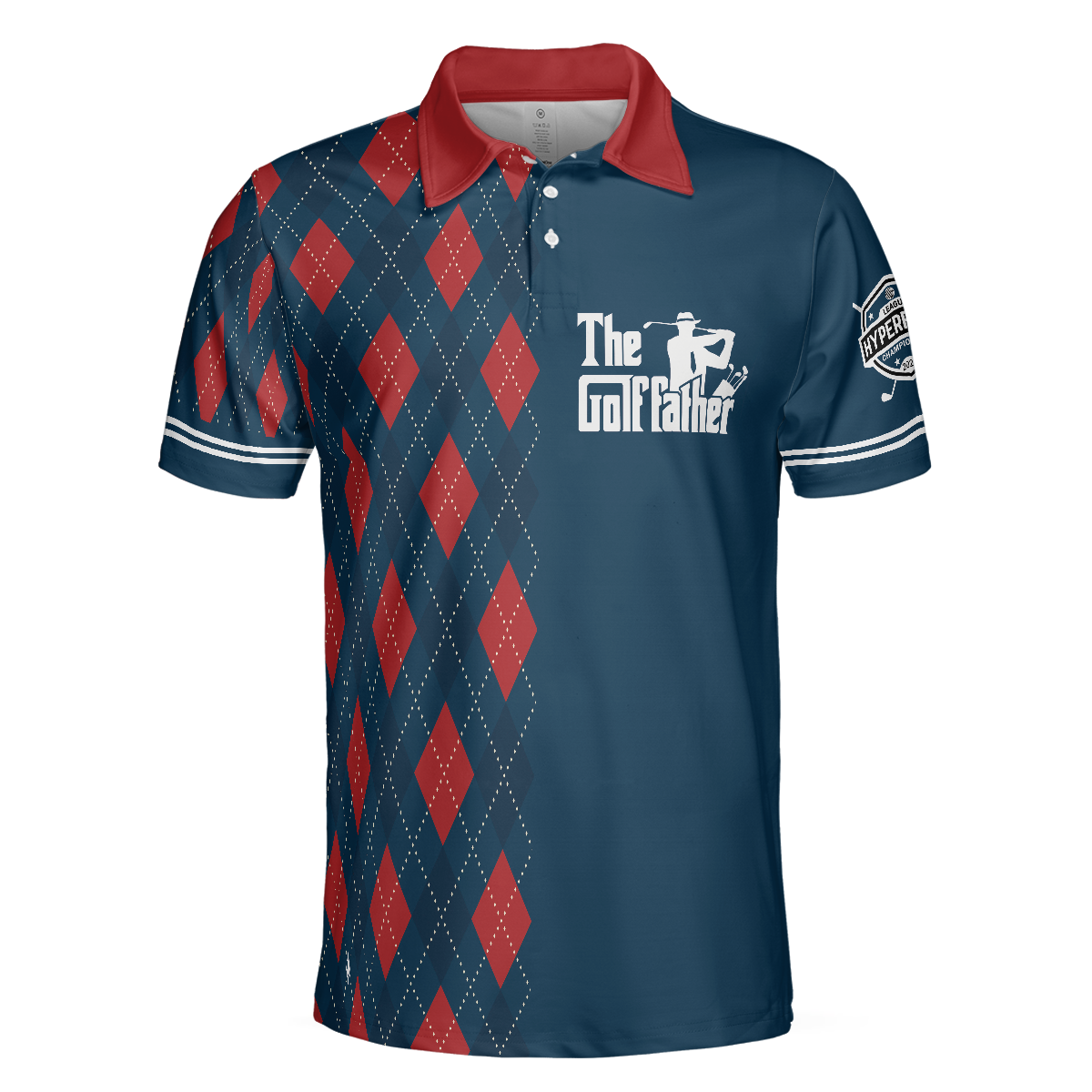 Best Papa By Par Argyle Pattern Custom Polo Shirt, Personalized Polo Shirt, Best Golf Shirt For Men - Hyperfavor