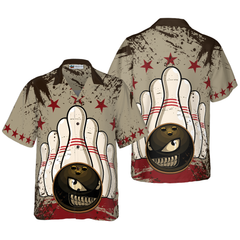 Bowling Ball Vintage Background Hawaiian Shirt - Hyperfavor