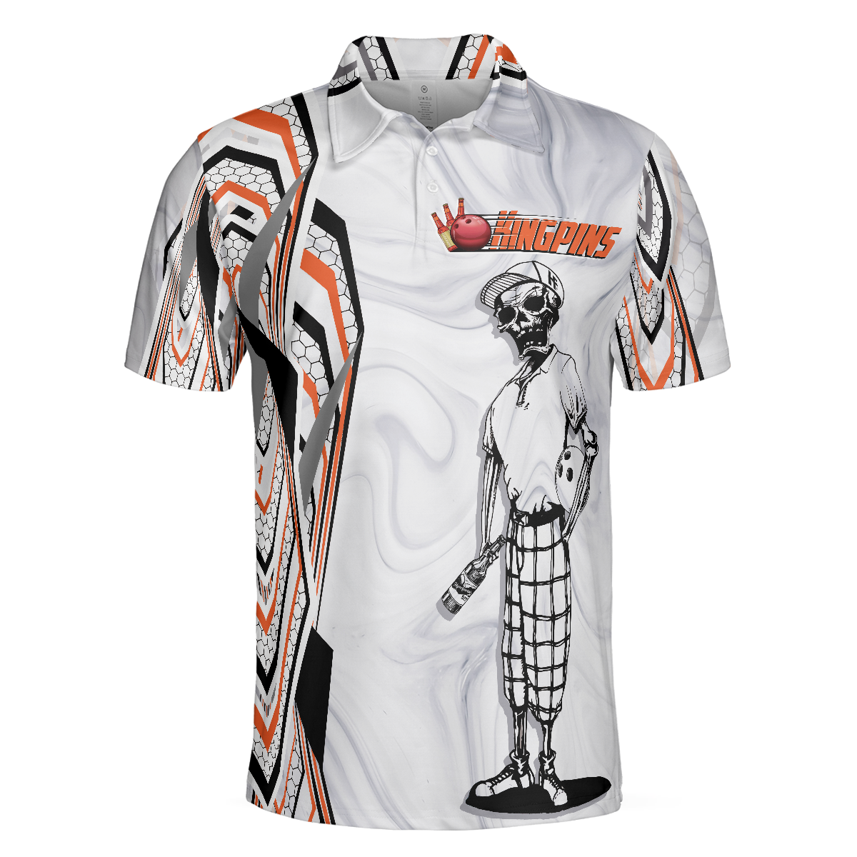 My Drinking Team Has A Bowling Problem Polo Shirt, Skeleton Bowling Player Polo Shirt, Funny Bowling Shirt For Men - Hyperfavor