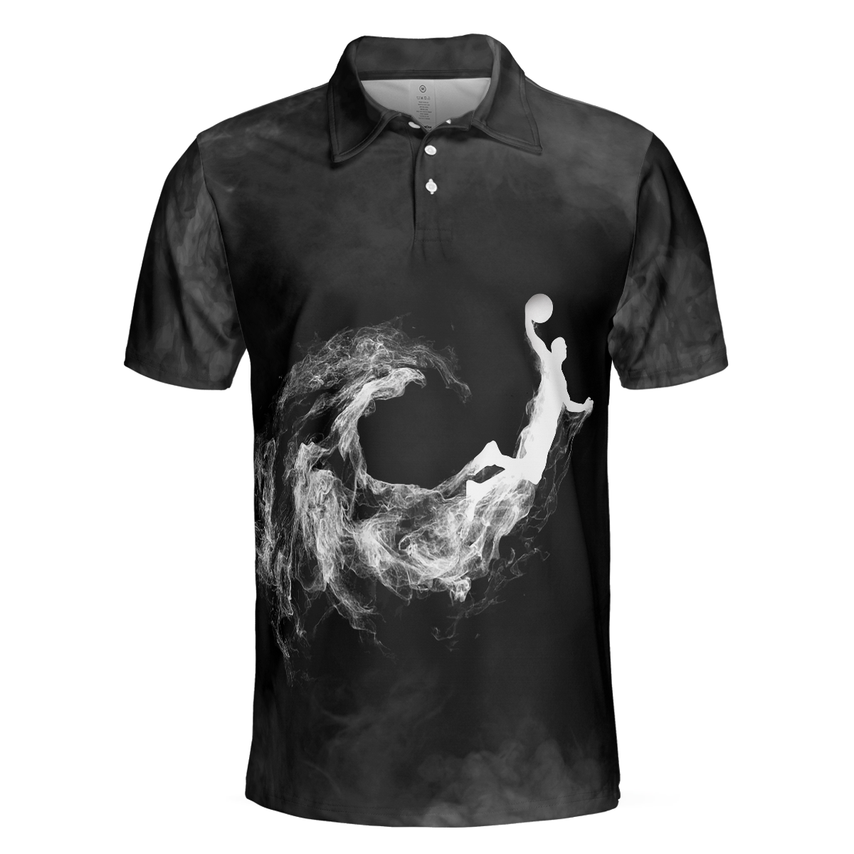 Basketball On Smoke Black Theme Polo Shirt, Smoke Basketball Dunk Player Polo Shirt, Best Baseball Shirt For Men - Hyperfavor