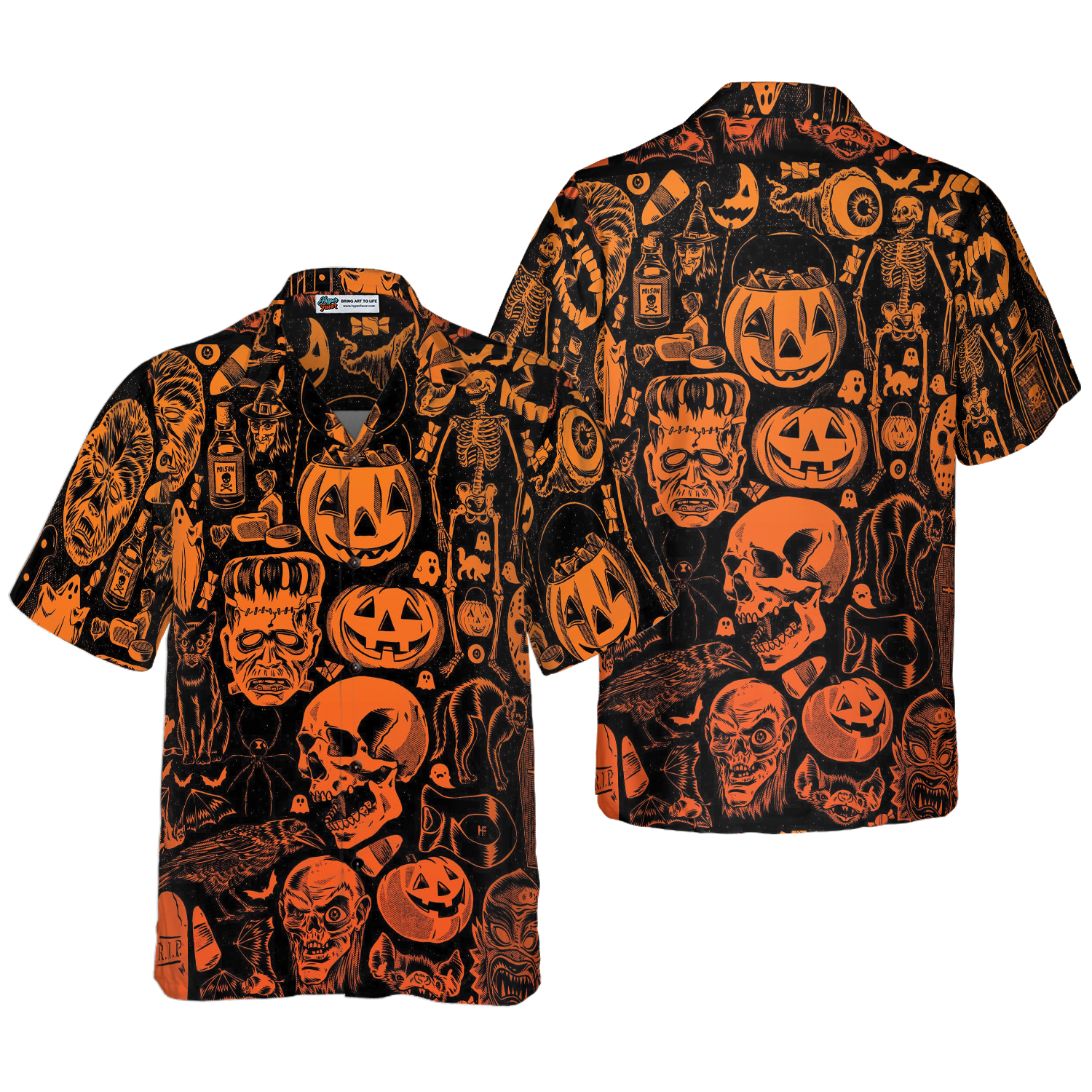 Scary Halloween Monsters Halloween Hawaiian Shirt, Halloween Shirt For Men And Women - Hyperfavor