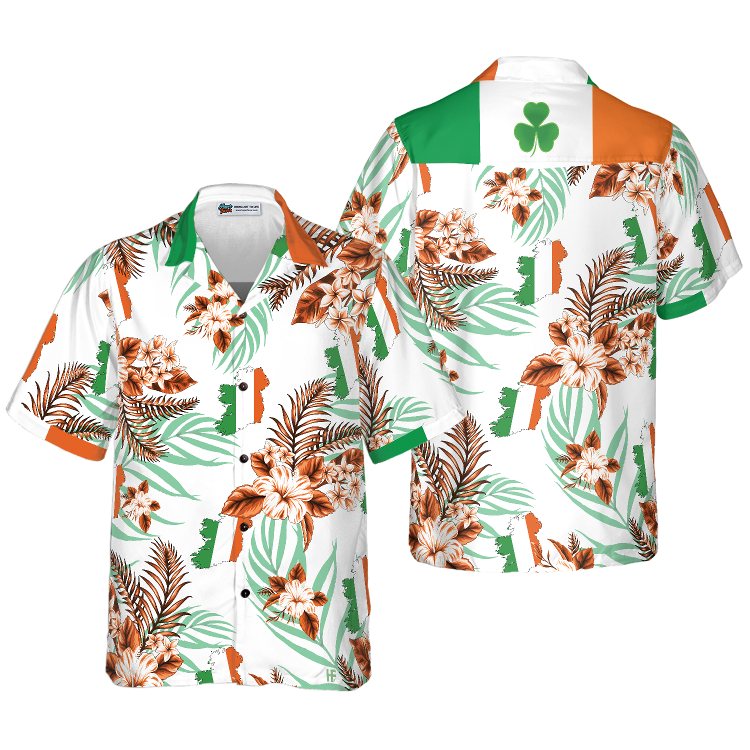 Irish People Proud Ireland Shamrock Hawaiian Shirt - Hyperfavor