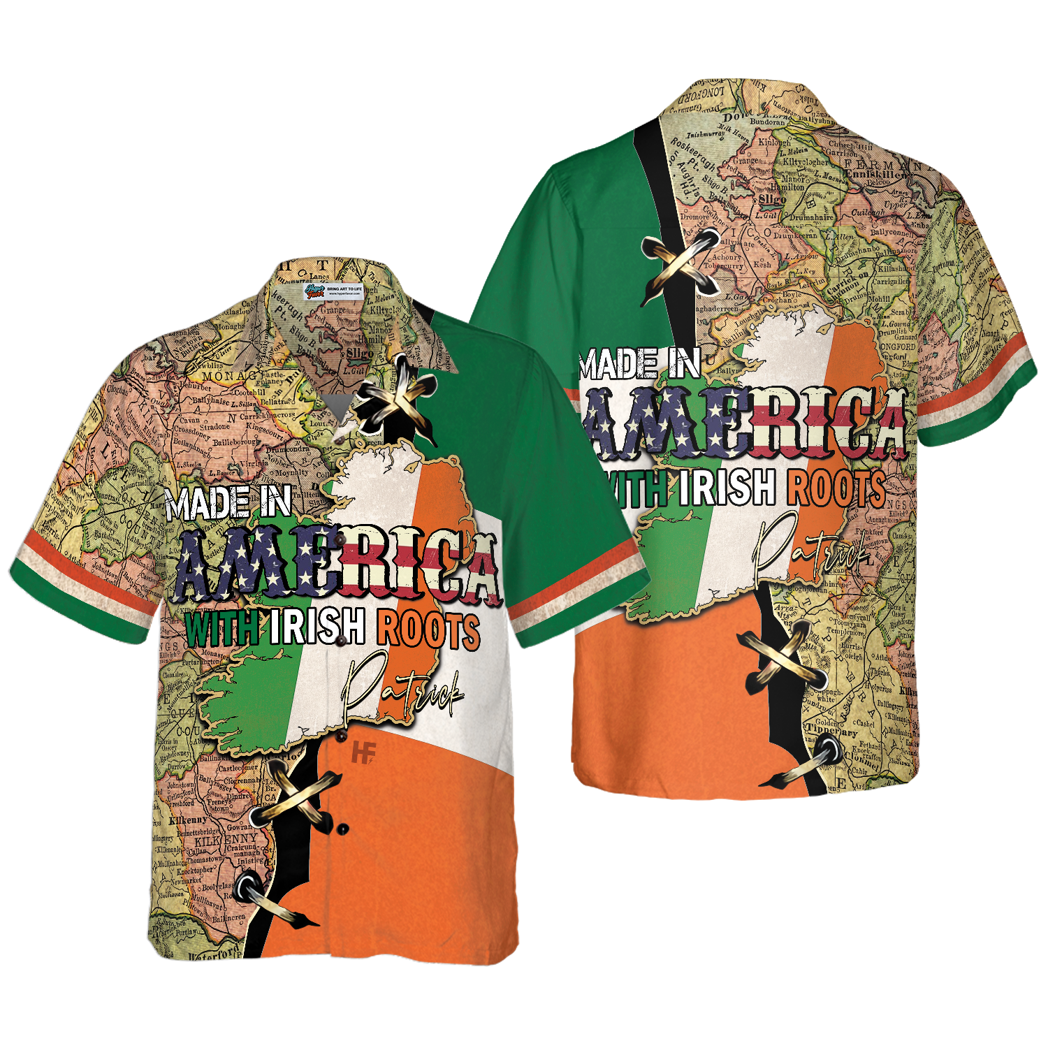 Made In America With Irish Roots Custom Hawaiian Shirt - Hyperfavor