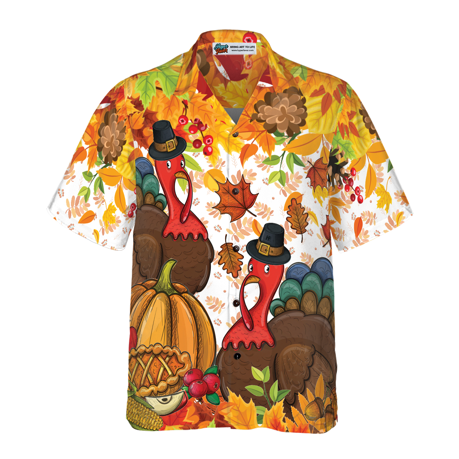 Colorful Festive Thanksgiving Hawaiian Shirt - Hyperfavor