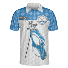 Weapons Of Grass Destruction Short Sleeve Polo Shirt, Golf Texture Blue Argyle Pattern Polo Shirt, Best Golf Shirt For Men - Hyperfavor