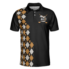 No Shanks Just Dranks The 19th Hole Polo Shirt, Argyle Pattern Beer Polo Shirt, Golf Shirt For Beer Lovers - Hyperfavor