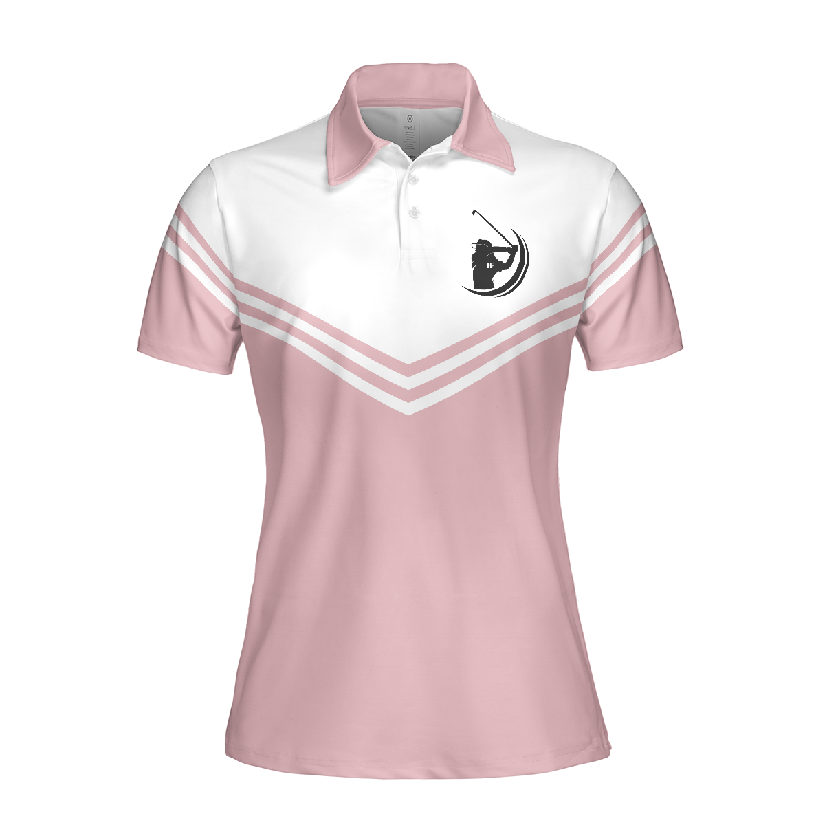 Tee Time Golf Short Sleeve Women Polo Shirt, White And Pink Golf Shirt For Ladies - Hyperfavor