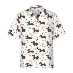 Dachshund Seamless Pattern Adorable Pets Hawaiian Shirt - Hyperfavor