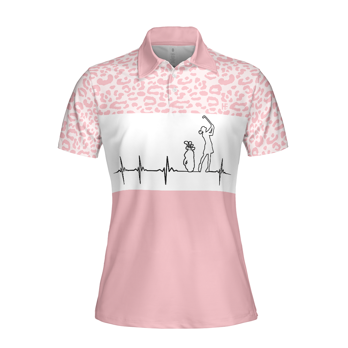 Pink Golfbeat Leopard Golf Short Sleeve Women Polo Shirt - Hyperfavor