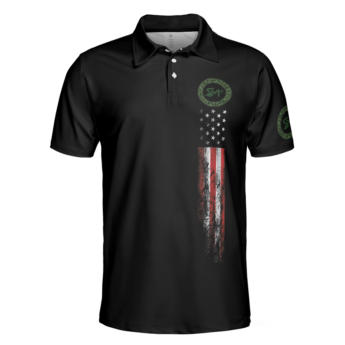 SM2 Dark Theme American Flag Polo Shirt - Hyperfavor