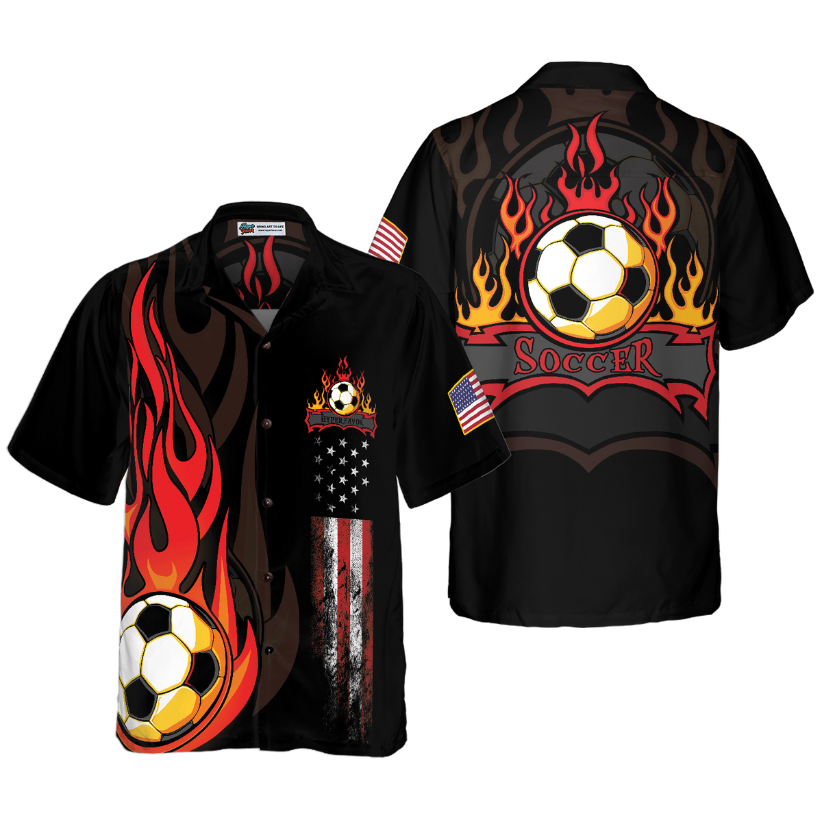 Soccer Flame Hawaiian Shirt - Hyperfavor