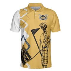 You Know What Rhymes With Golf Beer Polo Shirt, Funny Golf Shirt For Men, Yellow And White Beer Shirt - Hyperfavor