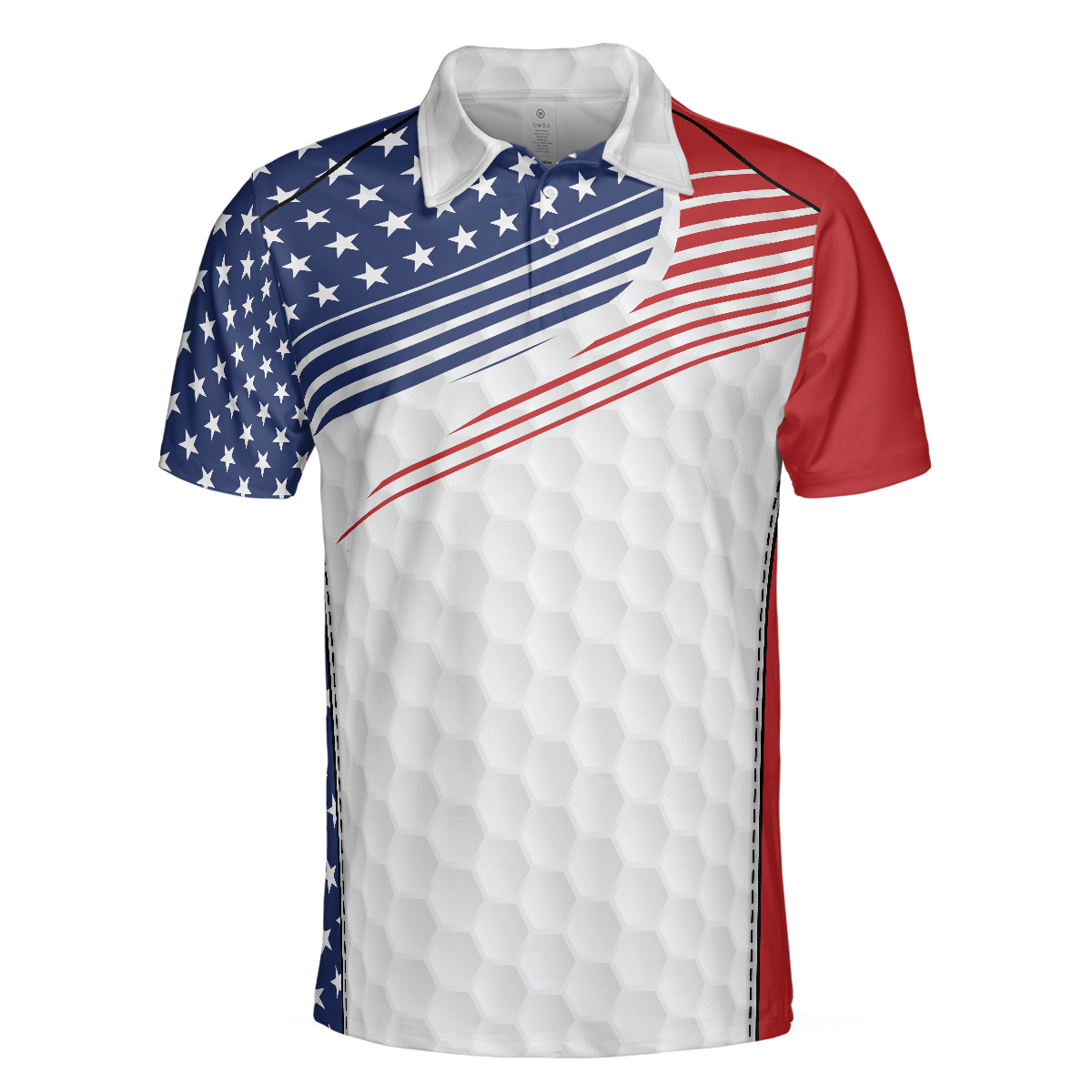 Golf Skull Wear Hat Short Sleeve USA Golf Polo Shirt, American Flag Polo Shirt, Patriotic Golf Shirt For Men - Hyperfavor