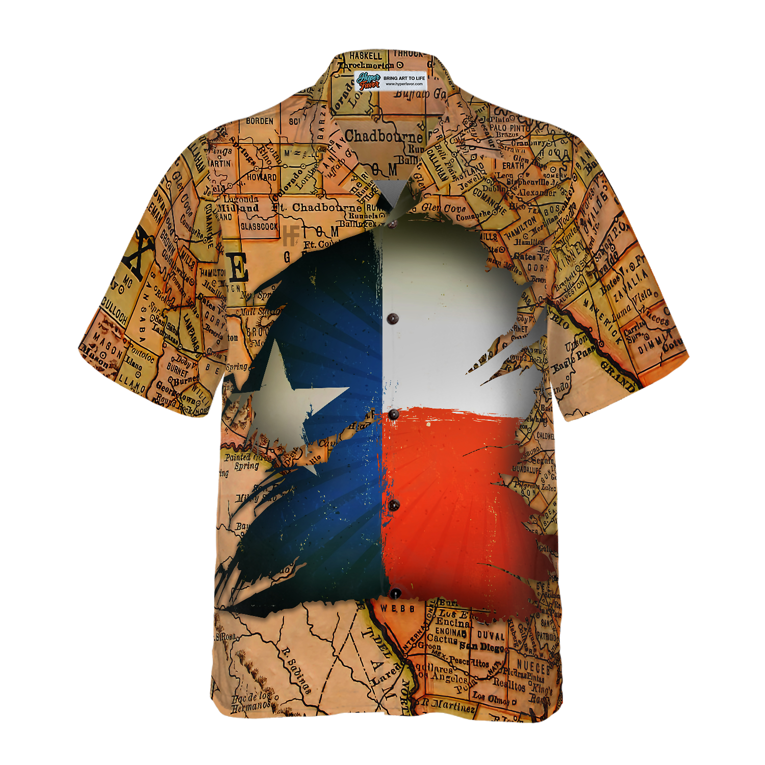 Texas Map Vintage Texas Hawaiian Shirt, Unique Texas Shirt For Texas Lovers - Hyperfavor