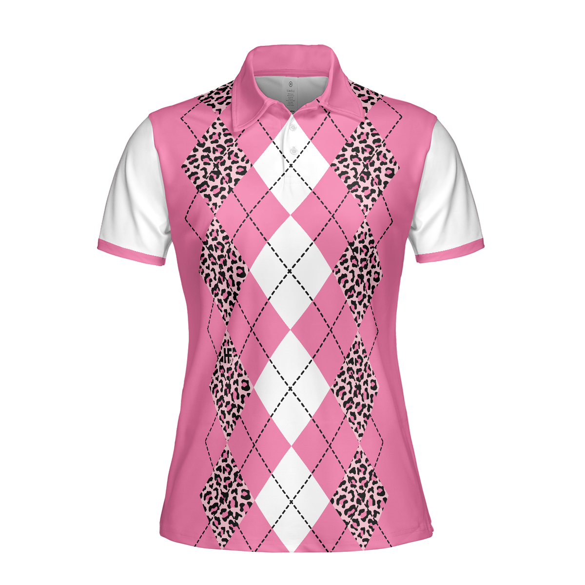 Are You Staring At My Putt Again Golf Short Sleeve Women Polo Shirt, White And Pink Argyle Pattern Golf Shirt For Ladies - Hyperfavor