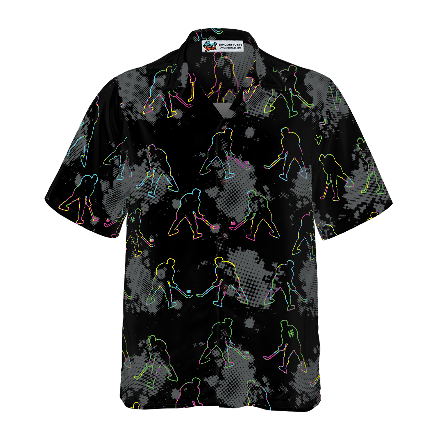 Grunge Pattern Boys Hockey Hawaiian Shirt - Hyperfavor