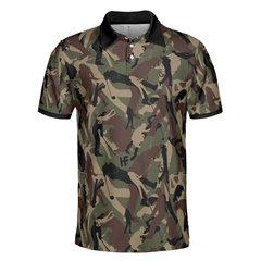 Golf Camouflage Pattern Golf Polo Shirt, Military Golfing Polo Shirt, Camo Golf Shirt For Men - Hyperfavor