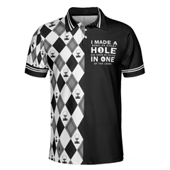 I Made A Bogey On Every Hole Polo Shirt, Black And White Argyle Pattern Polo Shirt, Cool Golf Shirt For Men - Hyperfavor