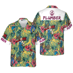 Plumber Pineapple Seamless Pattern Hawaiian Shirt - Hyperfavor