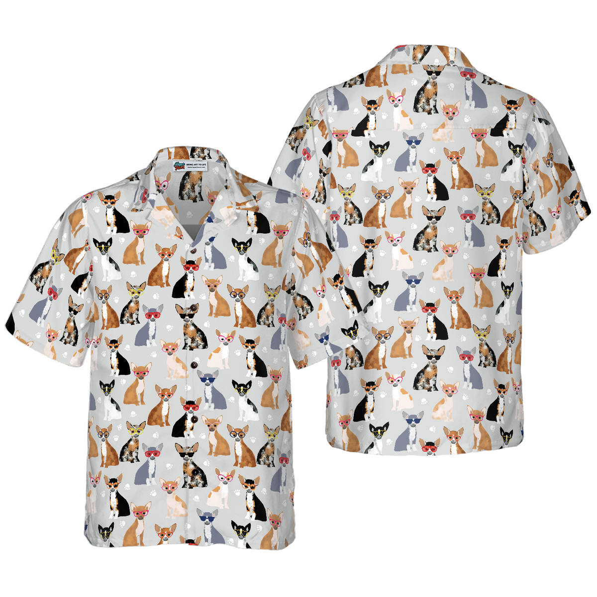 Stylish Chihuahua With Glasses Hawaiian Shirt - Hyperfavor