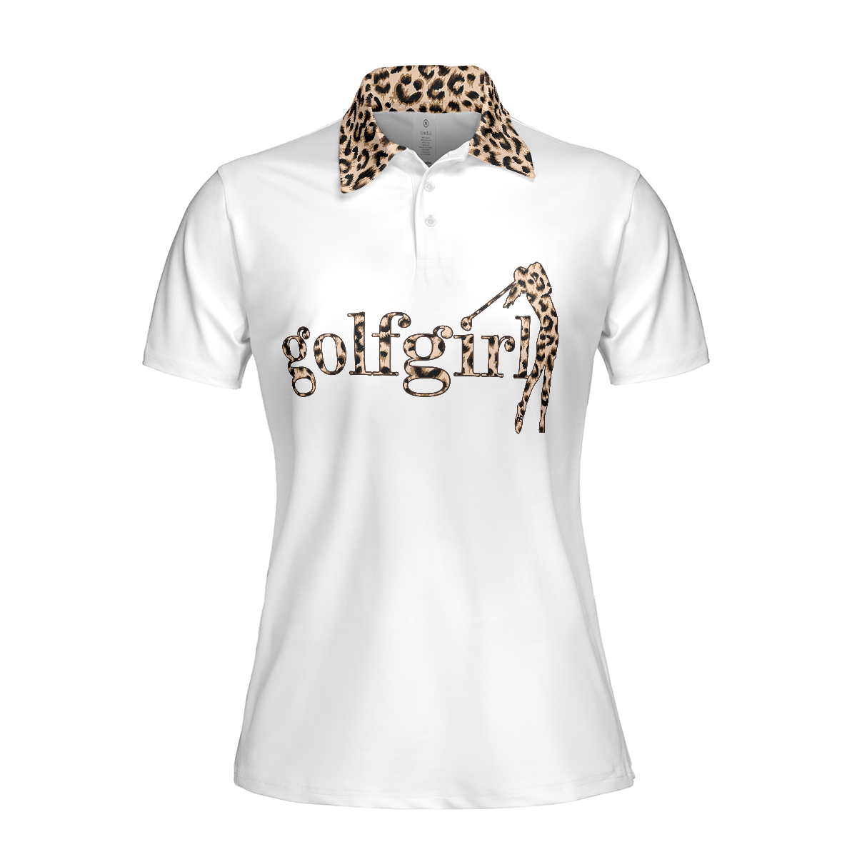 Golf Girl Leopard Pattern Short Sleeve Women Polo Shirt - Hyperfavor