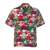 Hawaiian Shirts, Santa With American Flag Comic Style Shirt Short Sleeve, Christmas Shirt Idea Gift For Men and Women - Hyperfavor