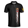 Golf Skull Canada Flag Short Sleeve Polo Shirt, Black Wet Paint Skull Polo Shirt, Canadian Golf Shirt For Men - Hyperfavor