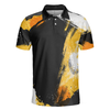 Golf On Artistic Black and Gold Crayon Strokes Short Sleeve Polo Shirt, Golf Shirt For Men - Hyperfavor