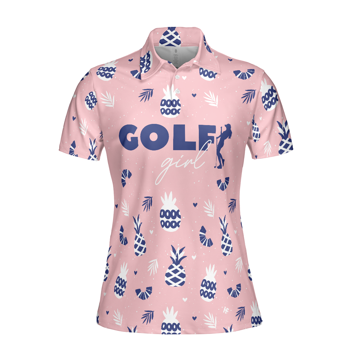 Golf Girl Summer Pattern Short Sleeve Women Polo Shirt, Pink Golf Shirt For Ladies, Unique Female Golf Gift - Hyperfavor