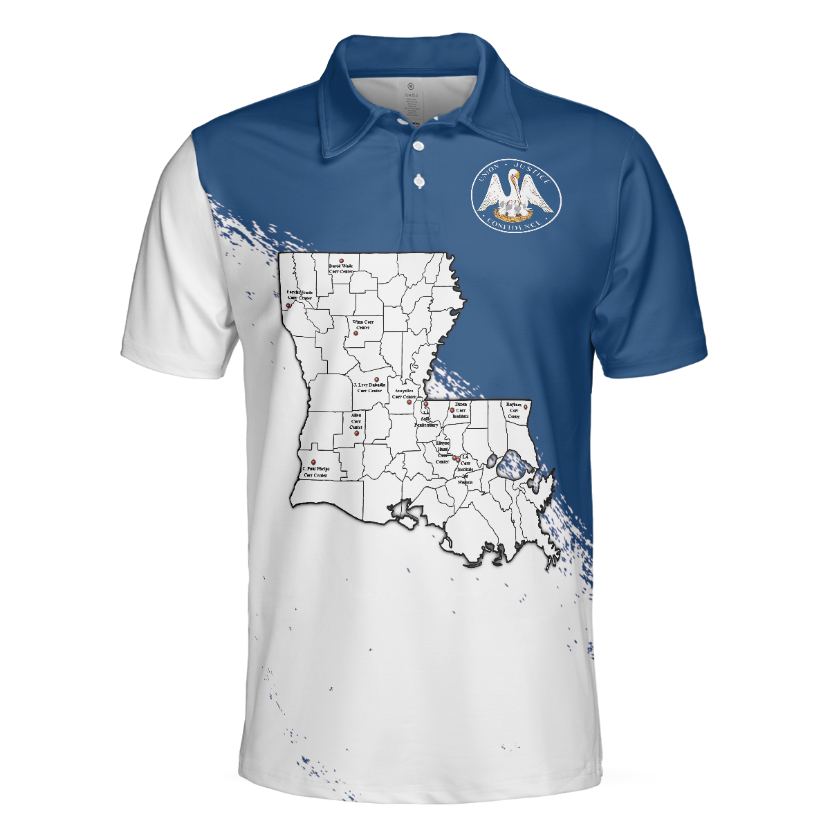 Louisiana State And Map Short Sleeve Polo Shirt, Cool Lousiana Flag Shirt For Men - Hyperfavor