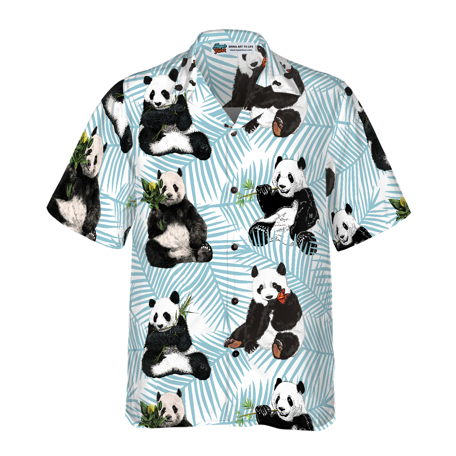 Panda On Palm Leaves Hawaiian Shirt - Hyperfavor