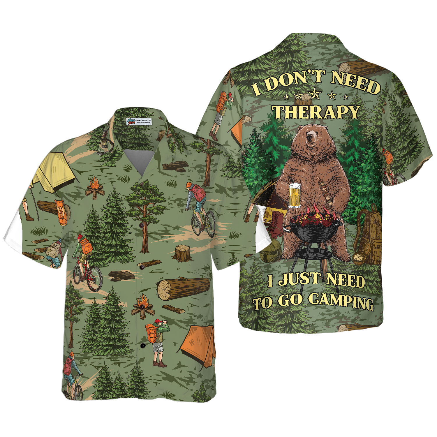 I Don't Need Therapy I Just Need To Go Camping Hawaiian Shirt - Hyperfavor