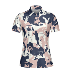 Golf Girl Camouflage V3 Short Sleeve Women Polo Shirt, Camo Golf Shirt For Ladies, Cool Golf Gift For Women - Hyperfavor