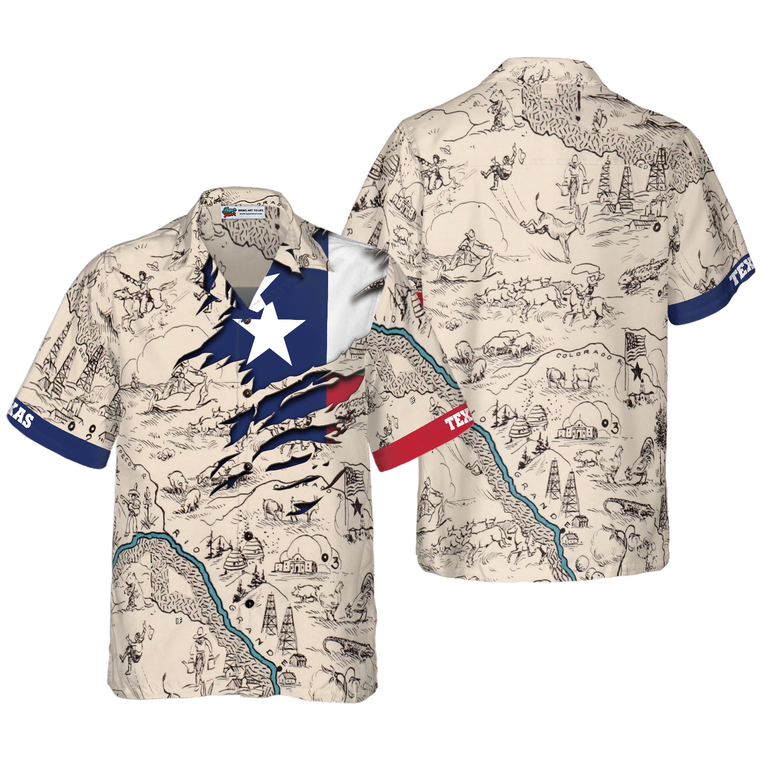 Texas State Map Hawaiian Shirt, Unique Texas Shirt For Texas Lovers - Hyperfavor