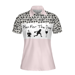 Plan For Bowling Short Sleeve Women Polo Shirt, Leopard Pattern Polo Shirt For Ladies, Best Bowling Gift For Female - Hyperfavor