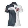 Golf Swing American Flag Golf Ball Texture Short Sleeve Women Polo Shirt - Hyperfavor