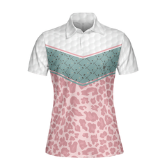 Striped Polo Golf Girl Seamless Pattern Golf Short Sleeve Women Polo Shirt, Leopard Golf Shirt For Ladies - Hyperfavor