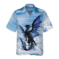 Blue Dragon On Blue Sky Hawaiian Shirt - Hyperfavor