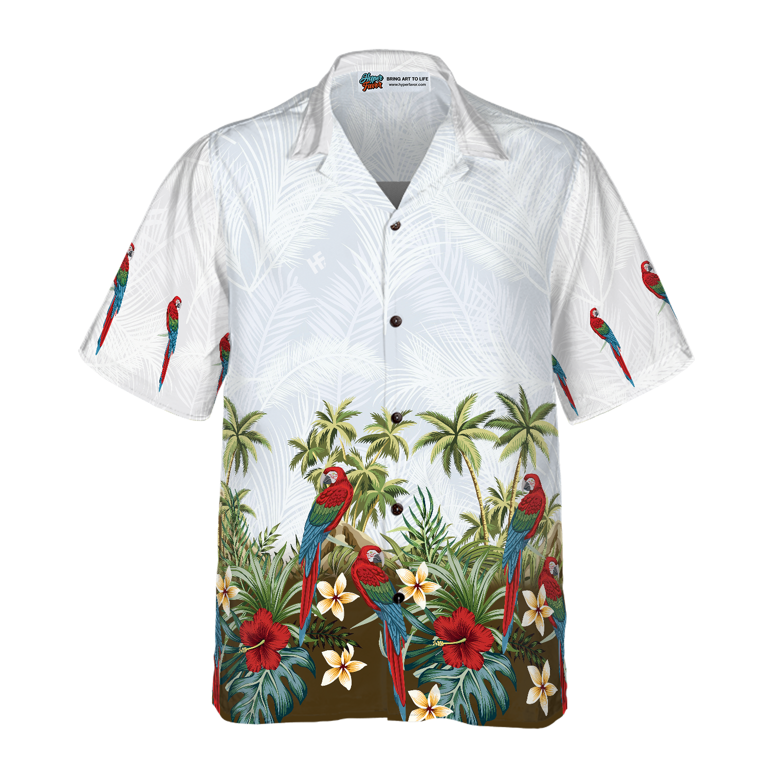 Tropical Island Parrot Shirt For Men Hawaiian Shirt - Hyperfavor