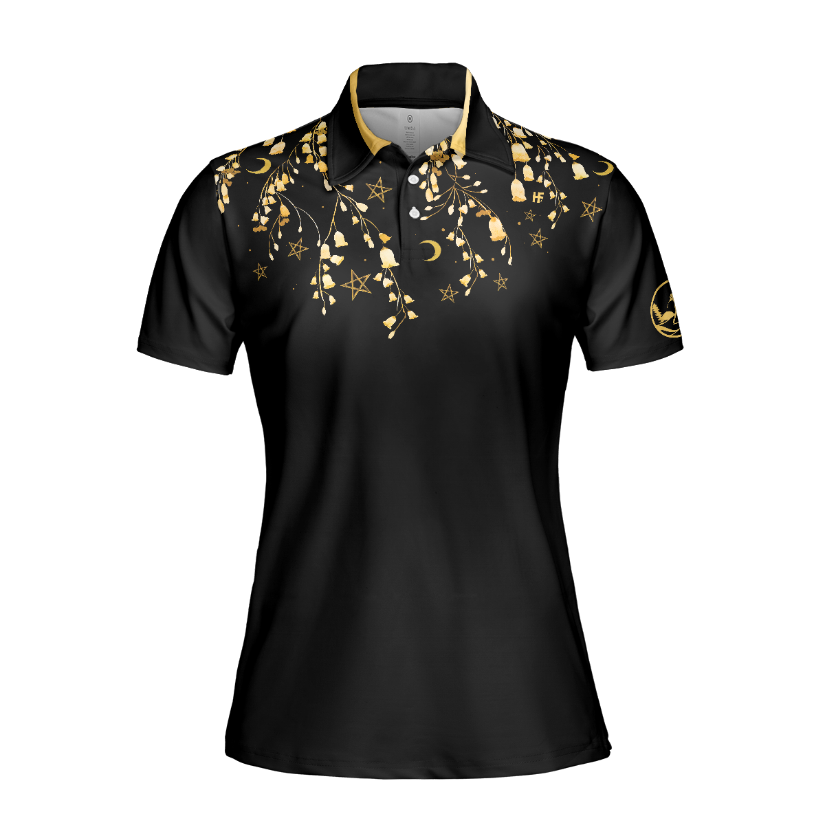 Elegant Gold Pattern Queen Of The Green Golf Short Sleeve Women Polo Shirt, Unique Female Golf Gift - Hyperfavor