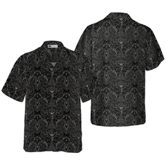 Seamless Gothic Skull Pattern Goth Hawaiian Shirt - Hyperfavor