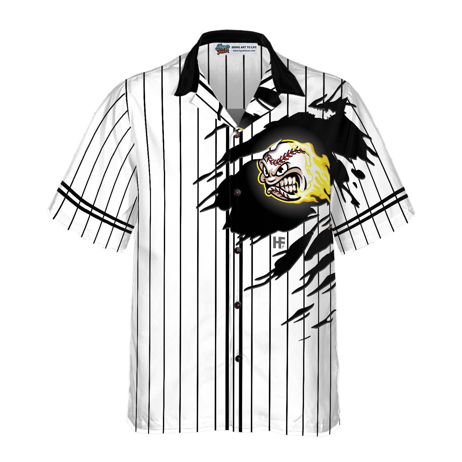 Baseball Fireball Hawaiian Shirt - Hyperfavor