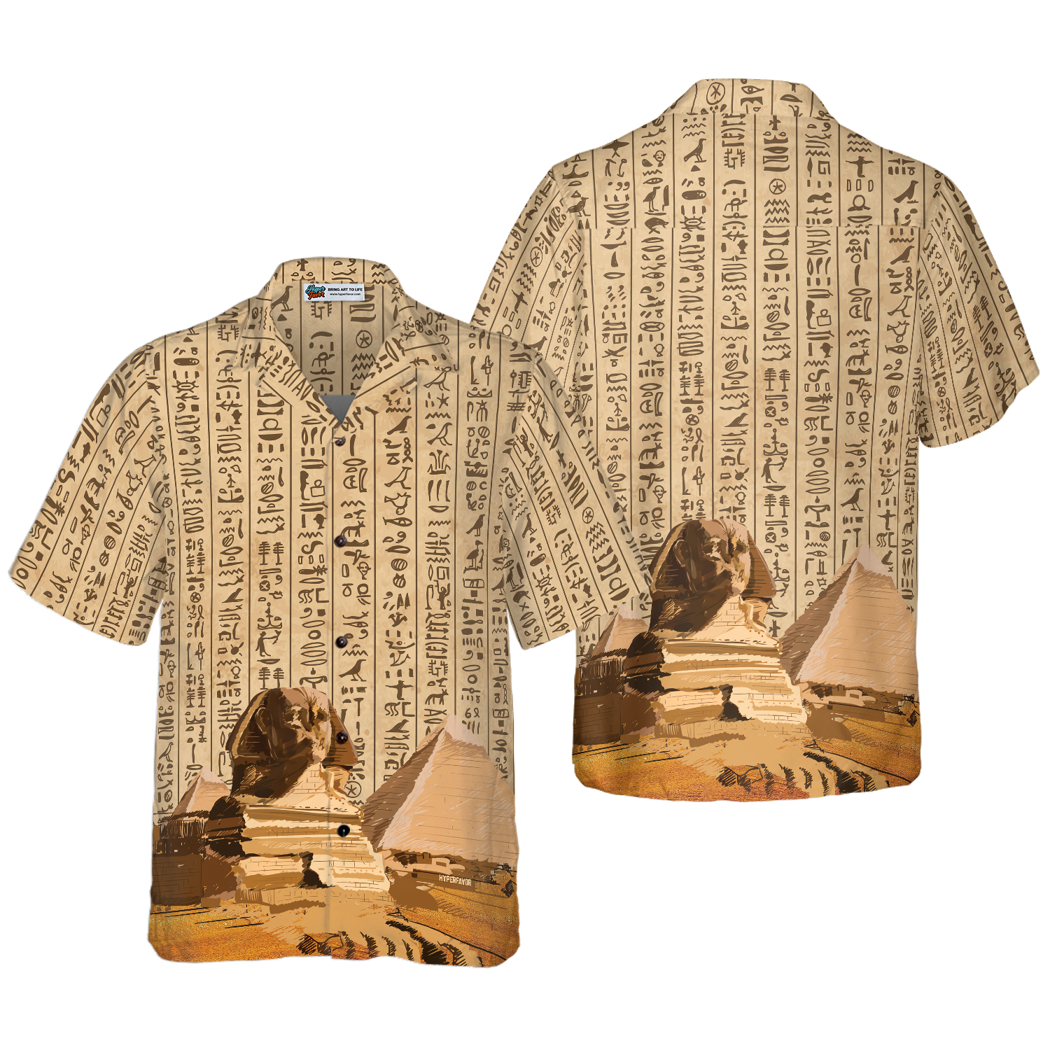 Ancient Egypt Hieroglyphs Hawaiian Shirt - Hyperfavor