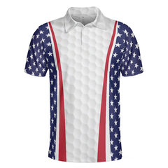 Patriotic Golf Texture Short Sleeve USA Golf Polo Shirt, American Flag Polo Shirt, Best Golf Shirt For Men - Hyperfavor